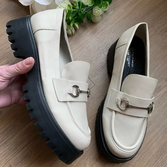 Call It Spring Cream Loafers with Silver Buckle - Picture 16 of 16